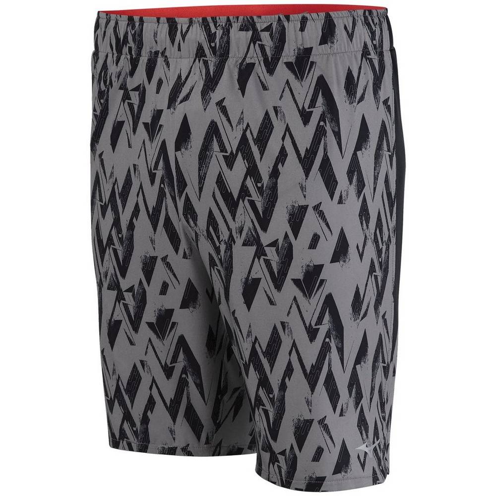 Pantaloncini Mizuno Running Alpha Printed 8.5" Uomo - Grigie/Nere - 64123-FQOM